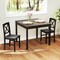 Costway 3 PCS Dining Table Set Wooden Square Kitchen Table with 2 Upholstered Chairs Brown/Gray